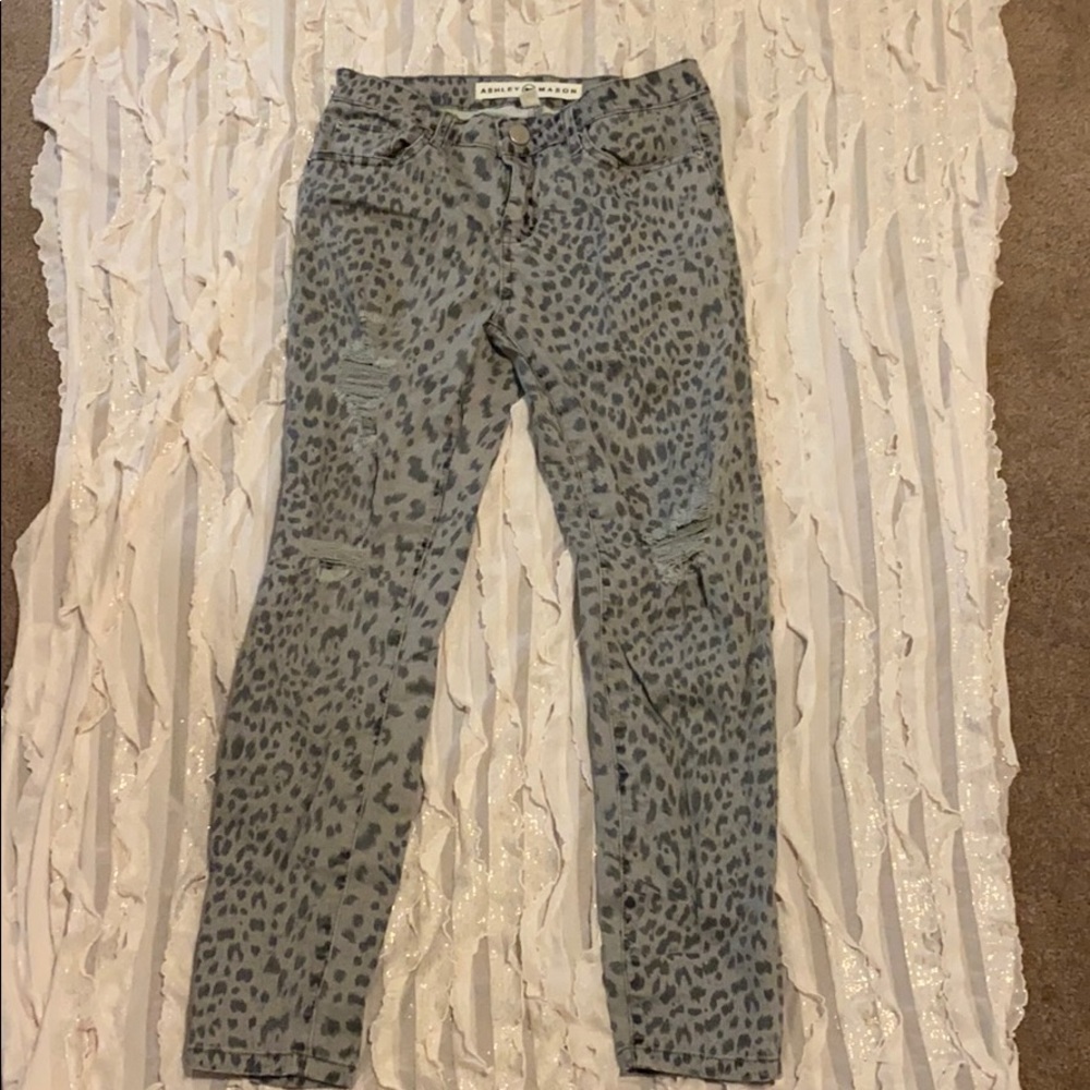 Cheetah print jeans